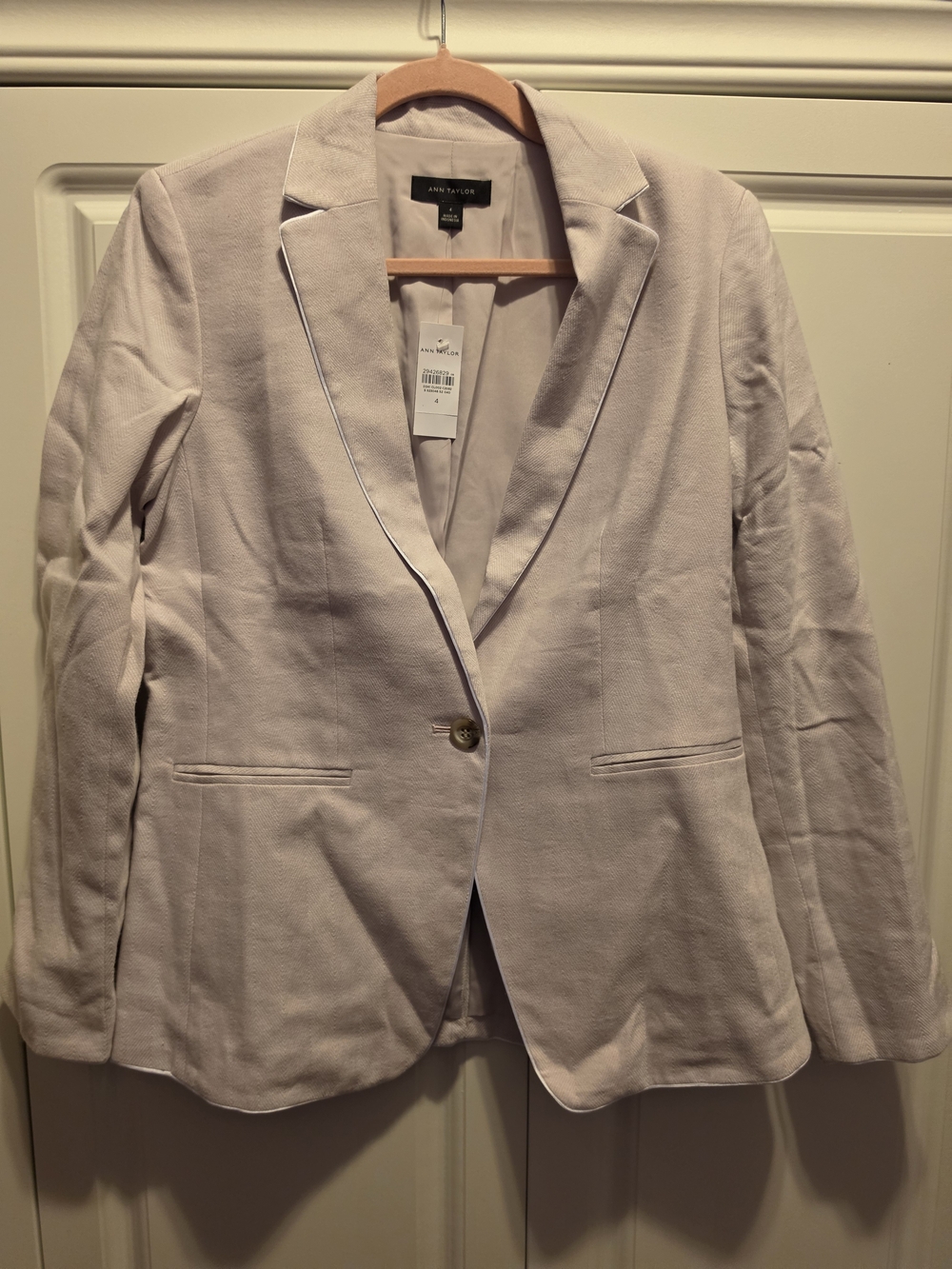 Ann Taylor Pale Lilac Single-Button Blazer